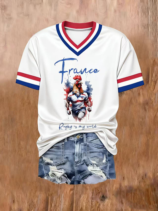 T-shirt à manches courtes France Rugby Femme