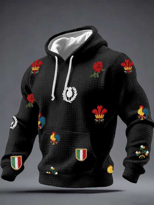Sweat à capuche imprimé 6 Nations Rugby Lover Homme