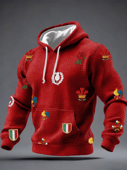 Sweat à capuche imprimé 6 Nations Rugby Lover Homme