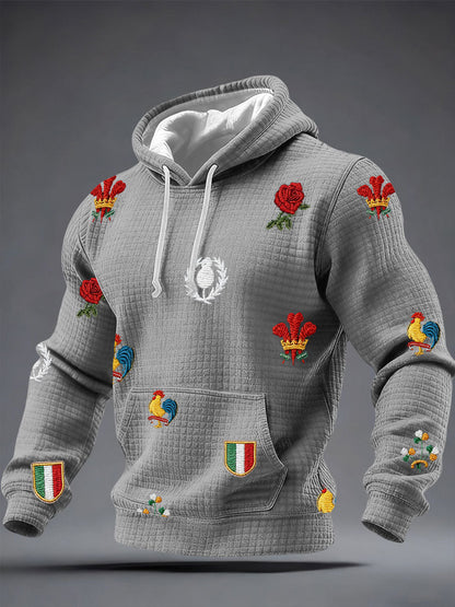 Sweat à capuche imprimé 6 Nations Rugby Lover Homme