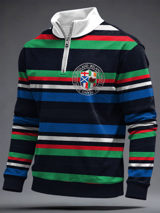Hommes 6 Nations Rugby Lover Imprimé Casual Tops