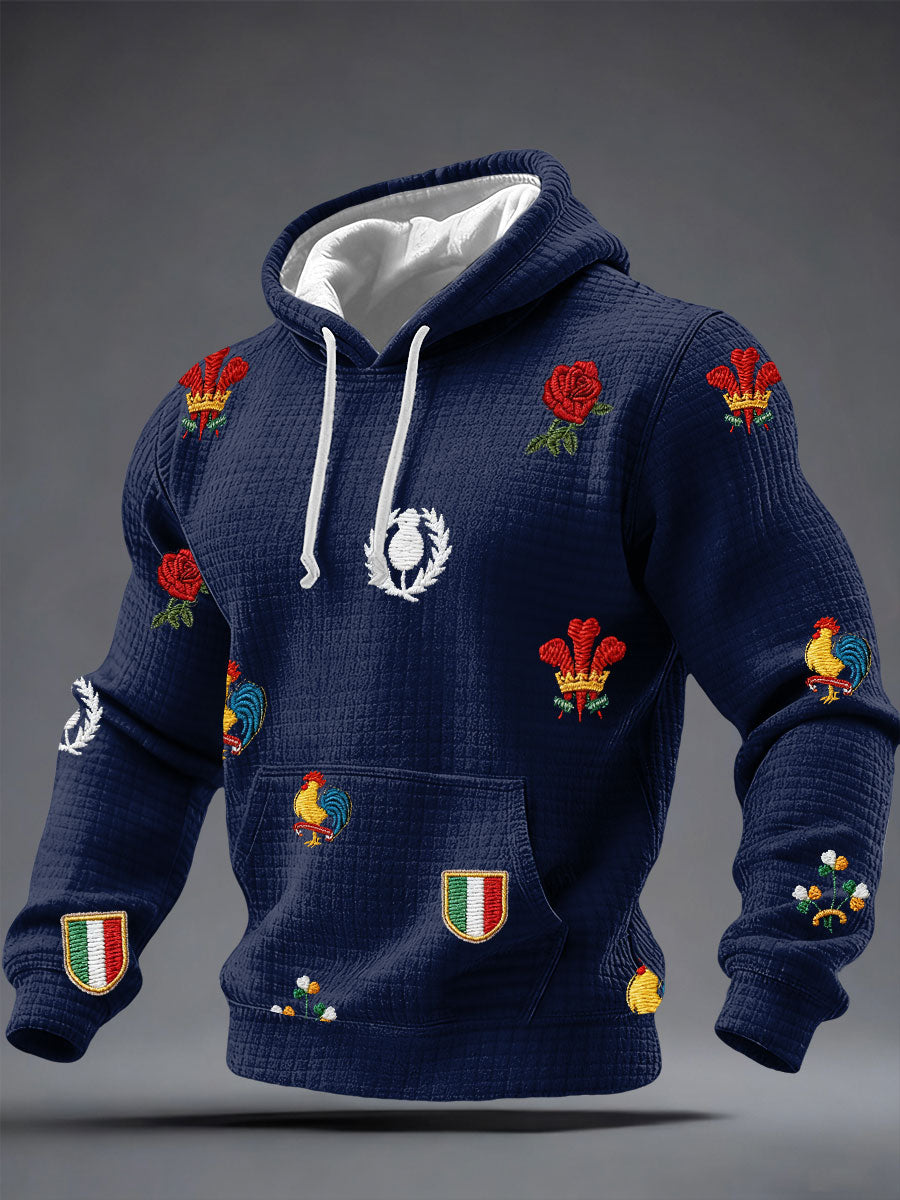 Sweat à capuche imprimé 6 Nations Rugby Lover Homme