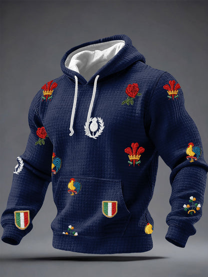Sweat à capuche imprimé 6 Nations Rugby Lover Homme