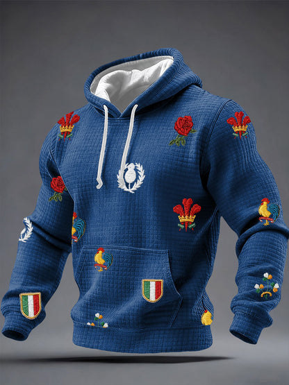 Sweat à capuche imprimé 6 Nations Rugby Lover Homme