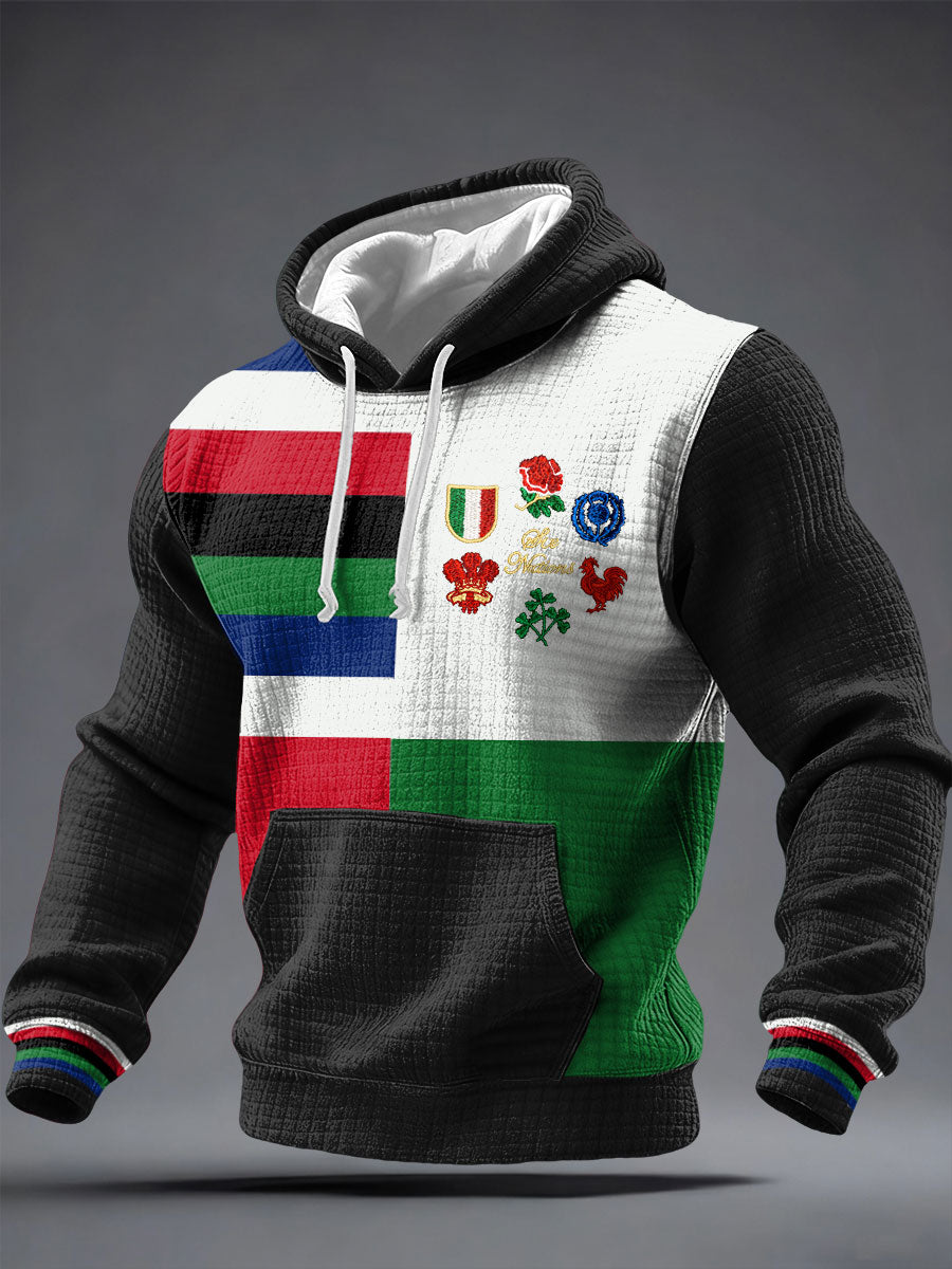 Sweat à capuche imprimé 6 Nations Rugby Lover Homme