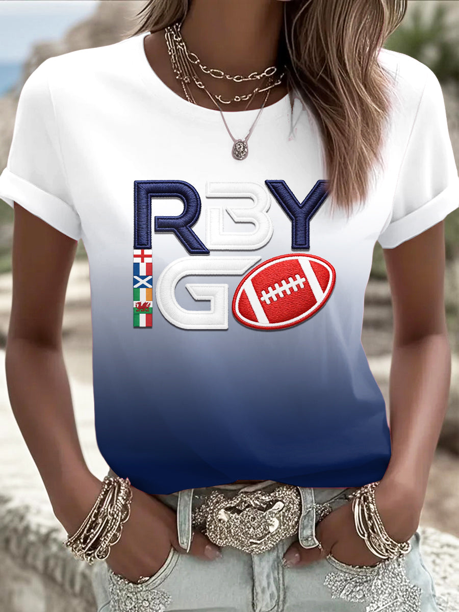 T-shirt décontracté à imprimé dégradé des Six Nations Rugby Femme