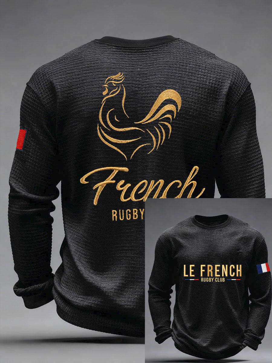 T-shirt manches longues waffle Le French Rugby Club pour homme