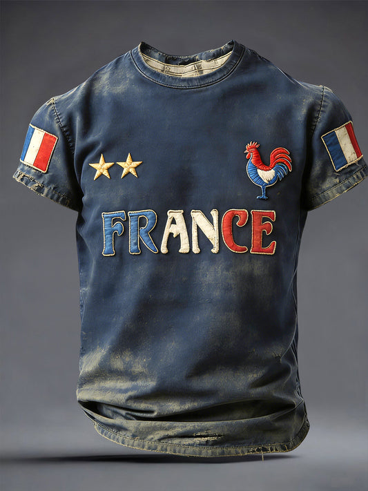 T-shirt décontracté rétro pour fan de football français