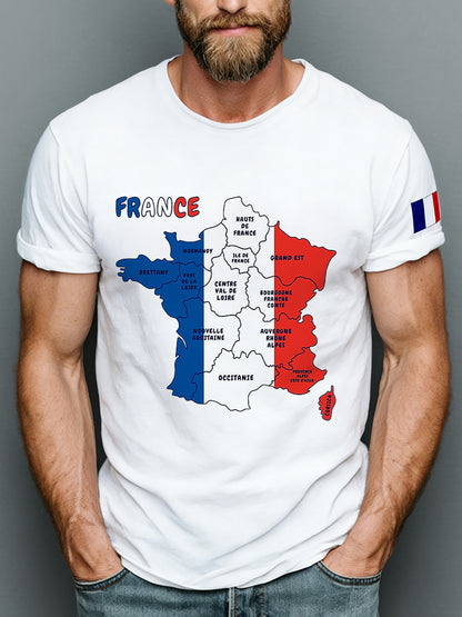 Rétro Français carte Patriot Art 100% coton T-Shirt