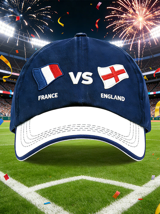 France vs Angleterre Rugby Match Imprimer Patchwork Casquette Décontractée