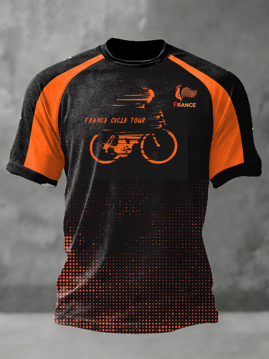 Hommes Français Tour de France Saison Cyclisme Imprimer T-shirt de sport décontracté