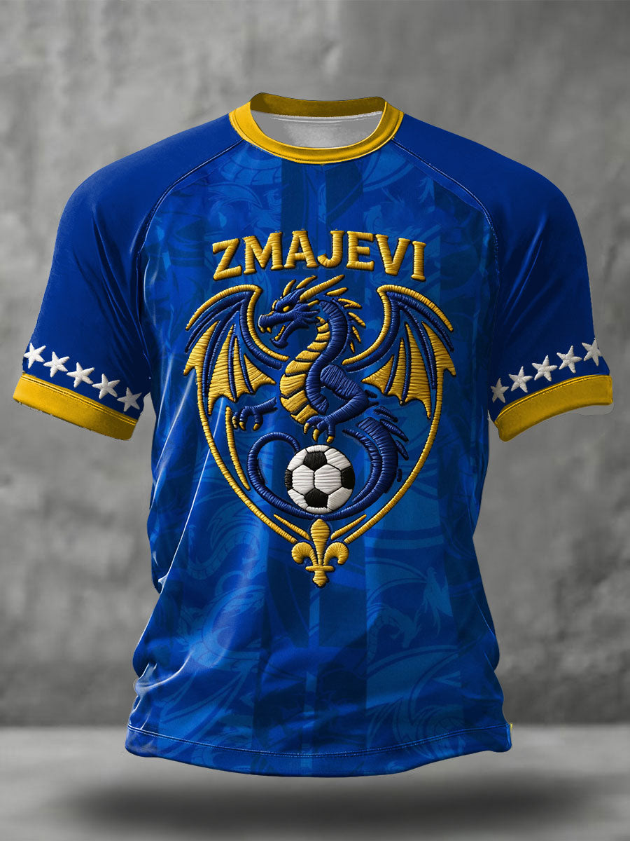 T-shirt imprimé pour hommes Bosno ZMAJEVI, motif amoureux du football