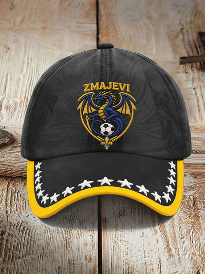 Chapeau imprimé unisexe Bosnia ZMAJEVI pour les amateurs de football