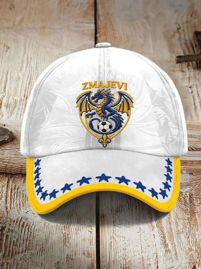 Chapeau imprimé unisexe Bosnia ZMAJEVI pour les amateurs de football