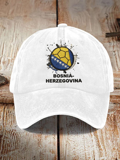 Chapeau imprimé unisexe Bosnia ZMAJEVI pour les amateurs de football