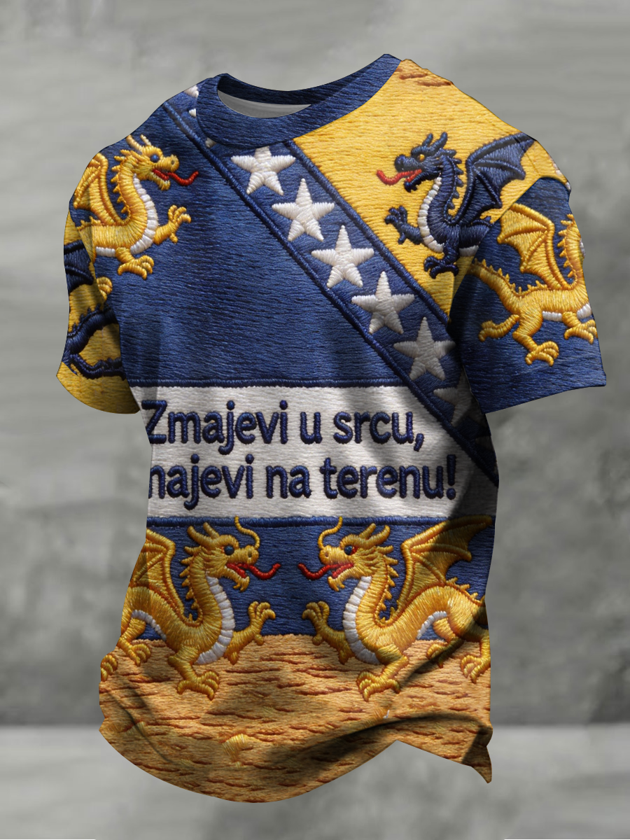 T-shirt manches courtes pour hommes, motif Bosnia ZMAJEVI, amoureux du football