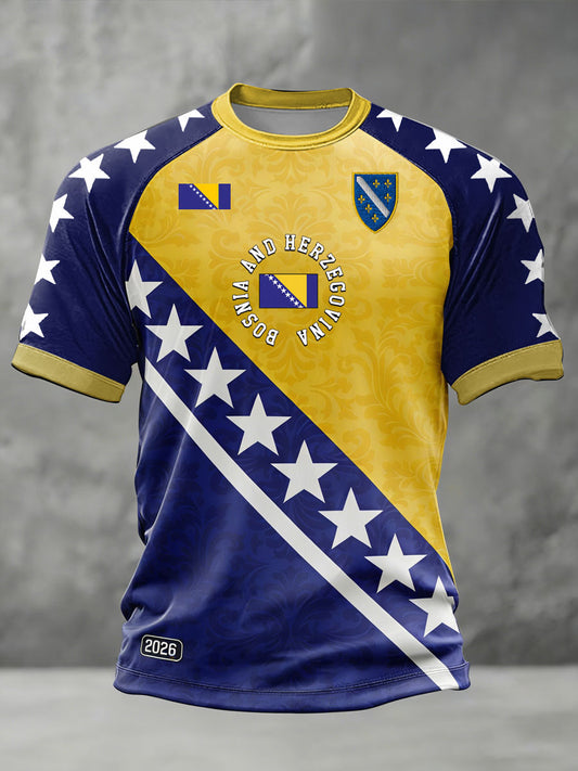 T-shirt manches courtes pour hommes, motif Bosnia ZMAJEVI, pour les amateurs de football
