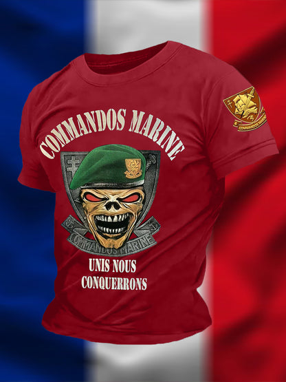 T-shirt manches courtes Commandos Marine pour hommes UNIS NOUS CONQUERRONS