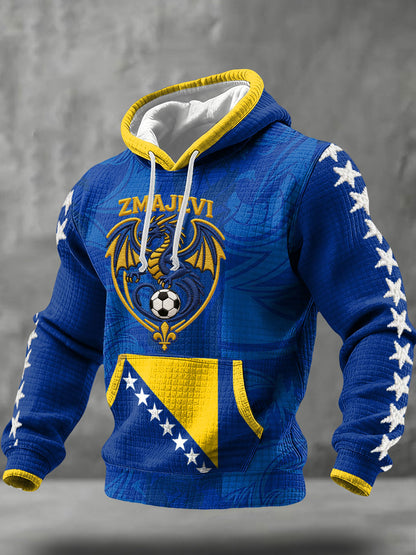 Sweat à capuche imprimé pour hommes, motif Bosnia ZMAJEVI, pour les amateurs de football