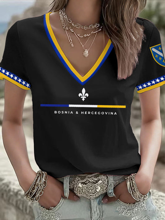 T-shirt imprimé Bosnia Football Lover ZMAJEVI pour femme