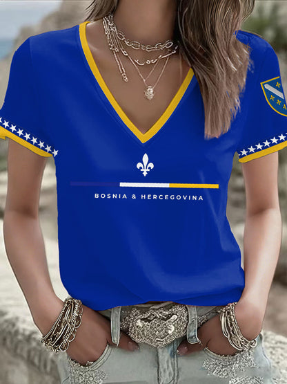 T-shirt imprimé Bosnia Football Lover ZMAJEVI pour femme