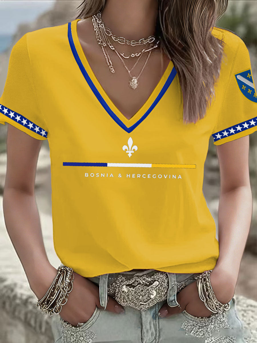T-shirt imprimé Bosnia Football Lover ZMAJEVI pour femme
