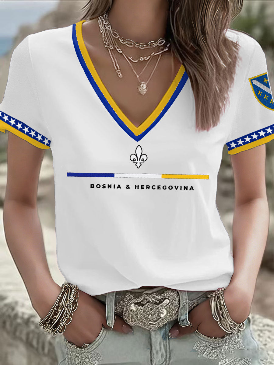 T-shirt imprimé Bosnia Football Lover ZMAJEVI pour femme