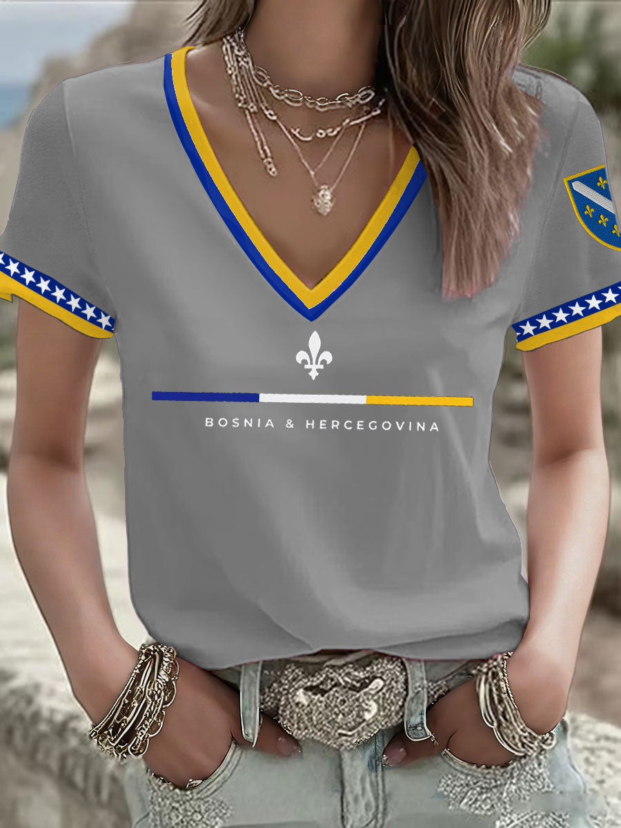 T-shirt imprimé Bosnia Football Lover ZMAJEVI pour femme
