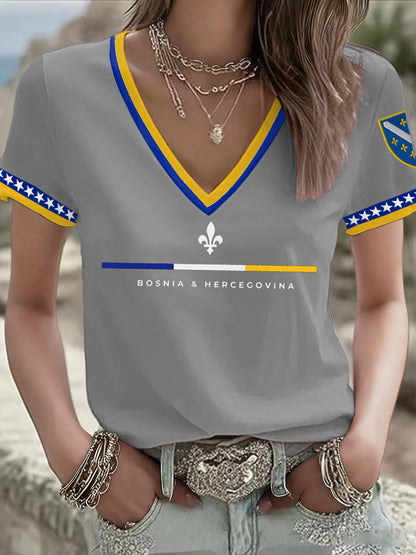 T-shirt imprimé Bosnia Football Lover ZMAJEVI pour femme