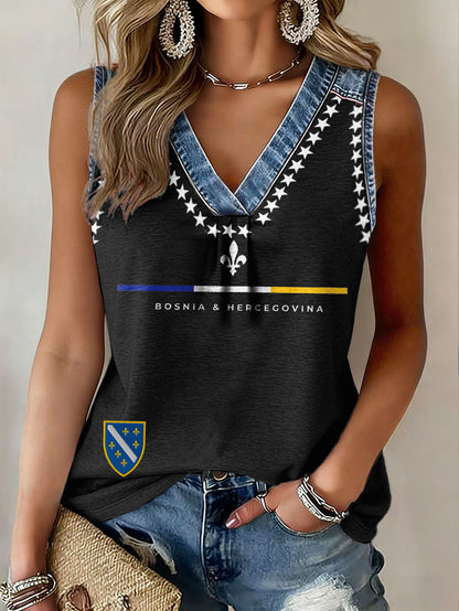 Débardeurs imprimés Bosnia Football Lover ZMAJEVI pour femme
