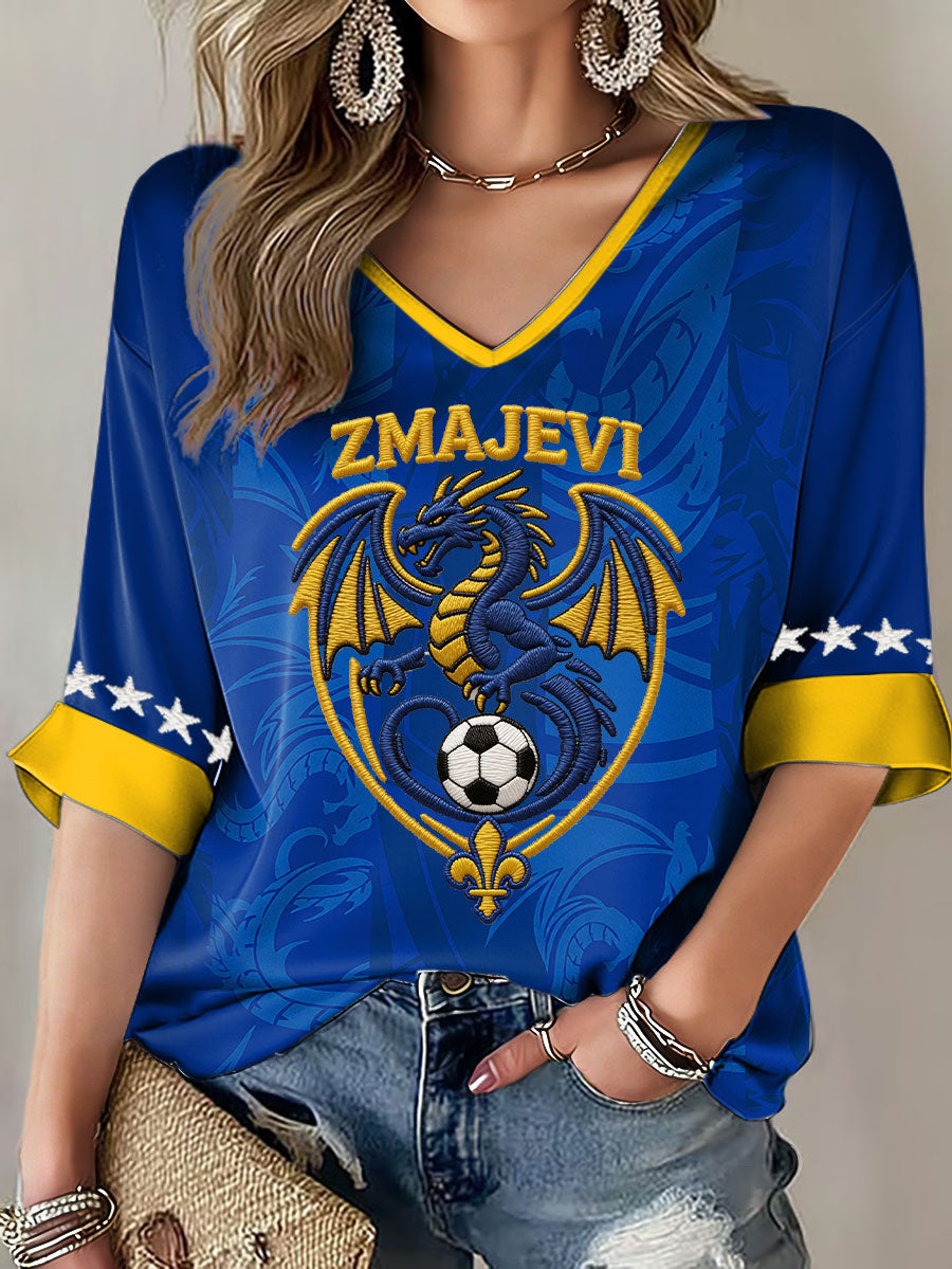 T-shirt imprimé Bosnia ZMAJEVI Football Lover Femme