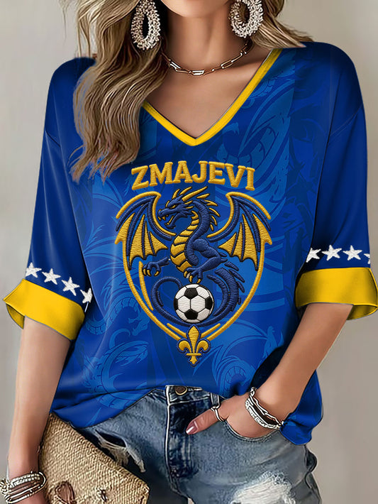 T-shirt imprimé Bosnia ZMAJEVI Football Lover Femme