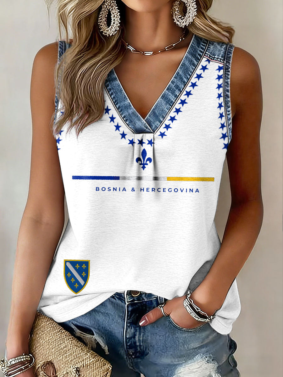 Débardeurs imprimés Bosnia Football Lover ZMAJEVI pour femme