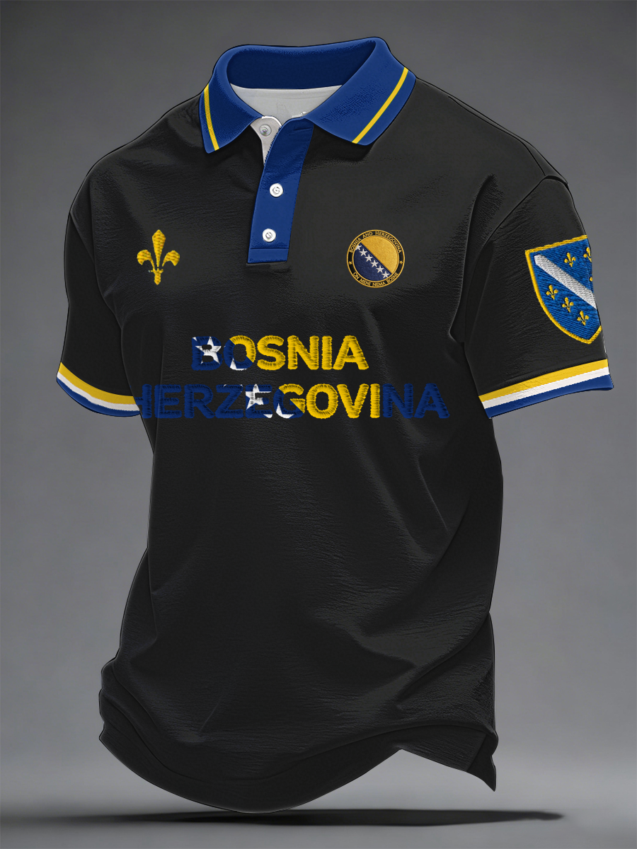 Polo imprimé pour hommes, motif Bosnia ZMAJEVI, pour les amateurs de football