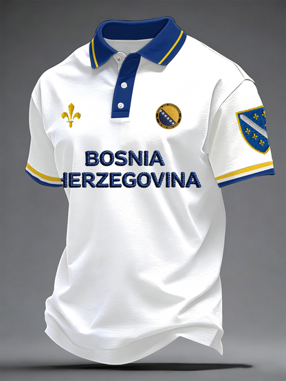 Polo imprimé pour hommes, motif Bosnia ZMAJEVI, pour les amateurs de football