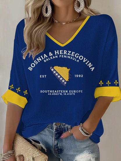 T-shirt imprimé gaufré Bosnia ZMAJEVI Football Lover Femme