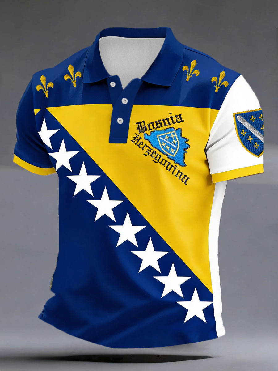 Polo imprimé pour hommes, motif Bosnia ZMAJEVI, pour les amateurs de football
