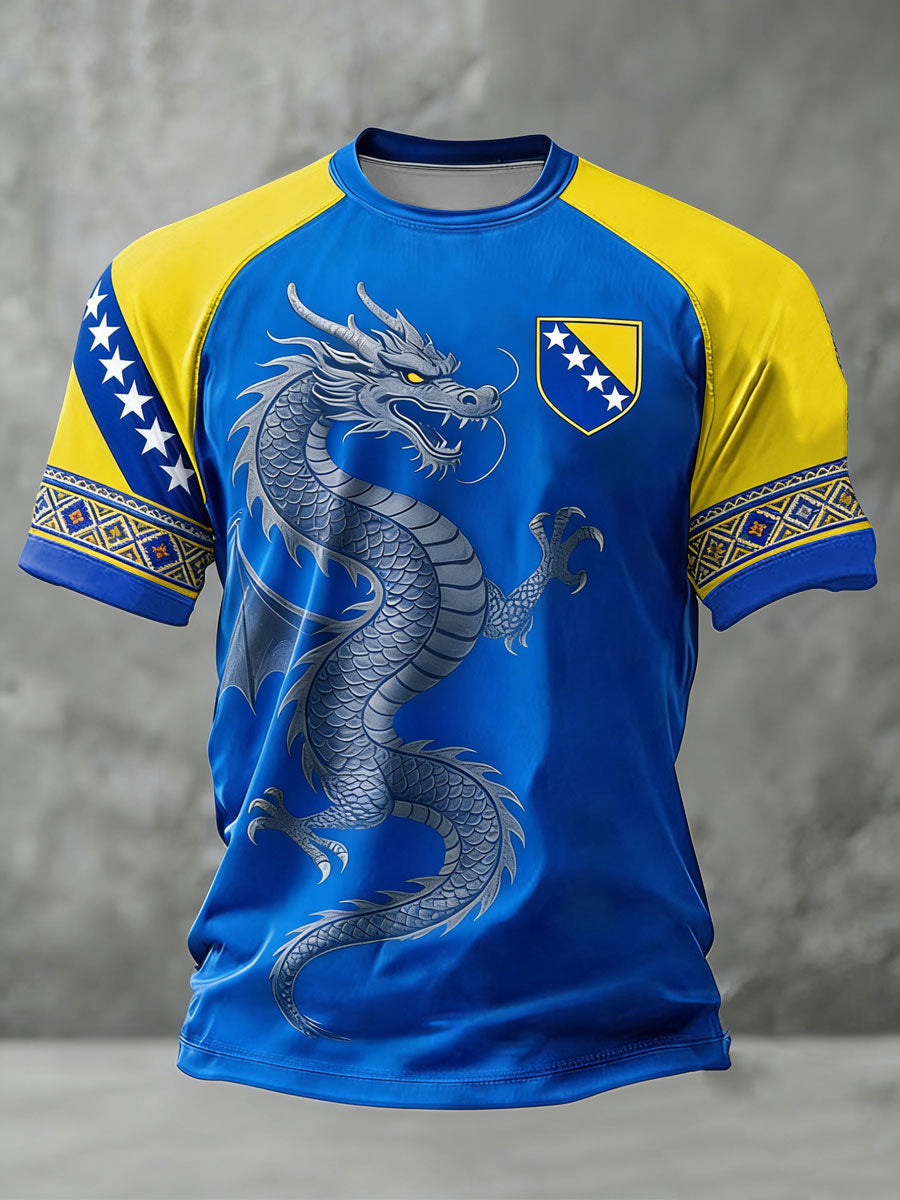 T-shirt manches courtes pour hommes, motif Bosnia ZMAJEVI, pour les amateurs de football