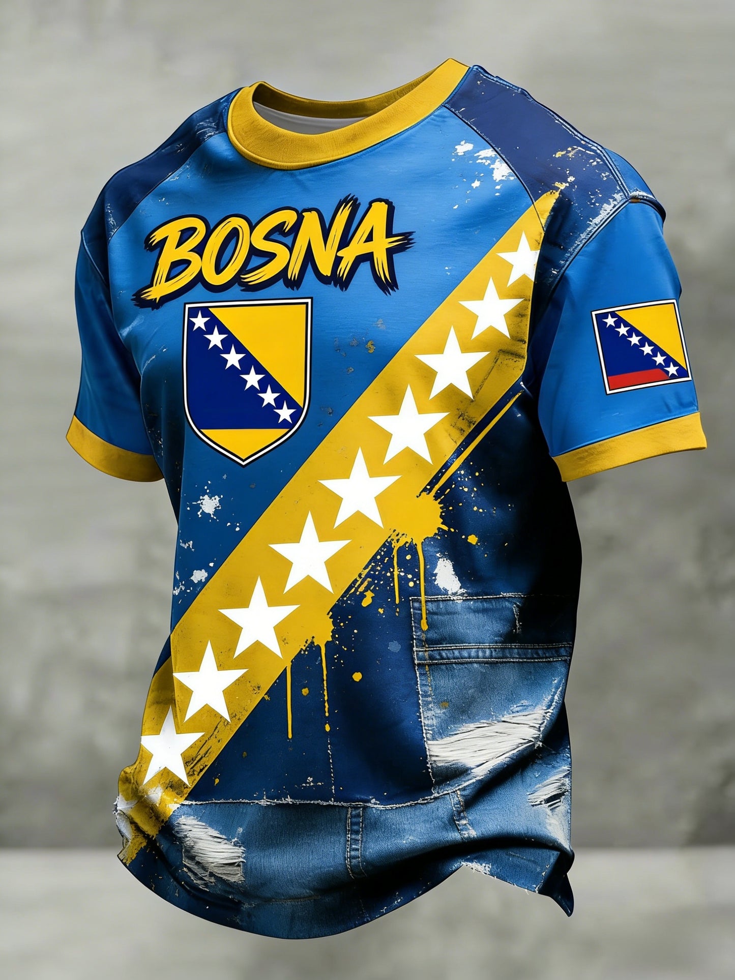T-shirt imprimé pour hommes Bosno ZMAJEVI, motif amoureux du football