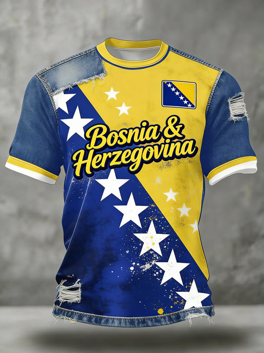T-shirt imprimé pour hommes Bosno ZMAJEVI, motif amoureux du football