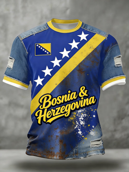 T-shirt imprimé pour hommes Bosno ZMAJEVI, motif amoureux du football