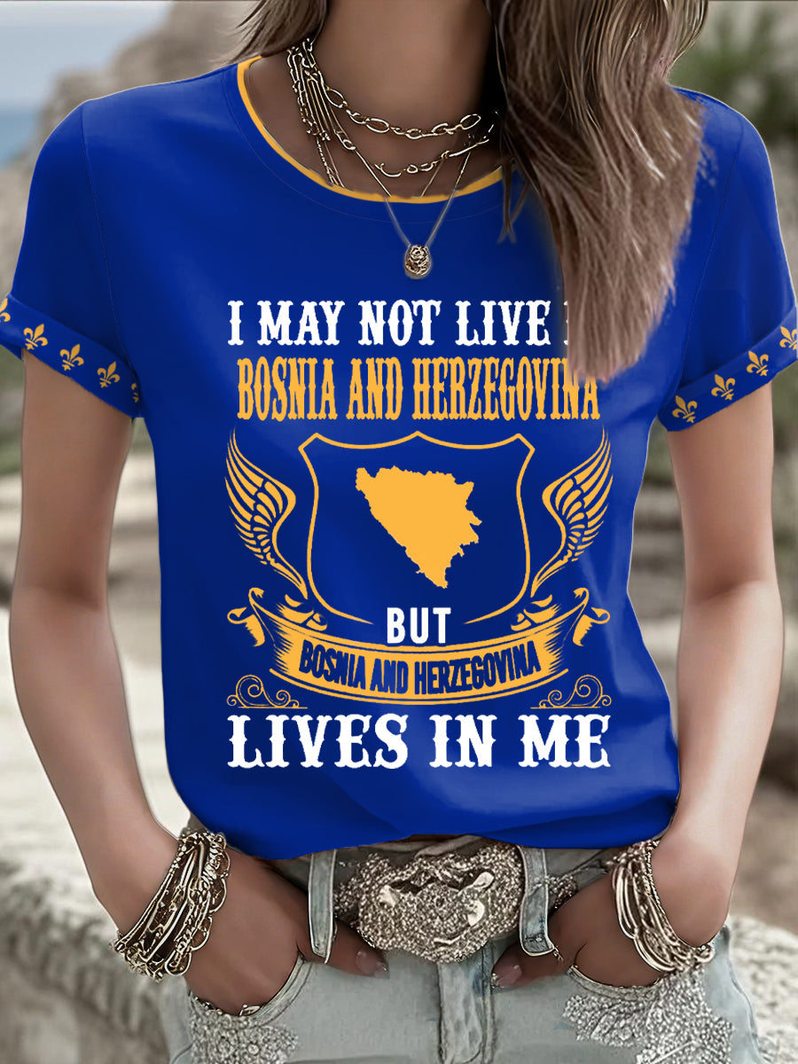 T-shirt imprimé pour femmes Bosnia Football Lover ZMAJEVI