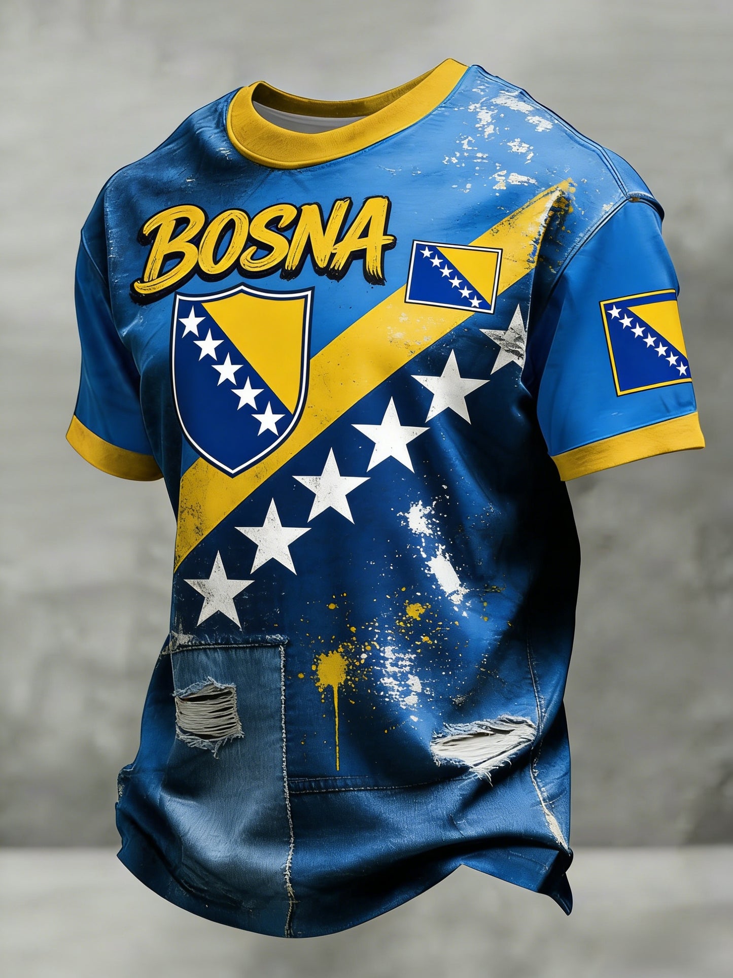 T-shirt imprimé pour hommes Bosno ZMAJEVI, motif amoureux du football
