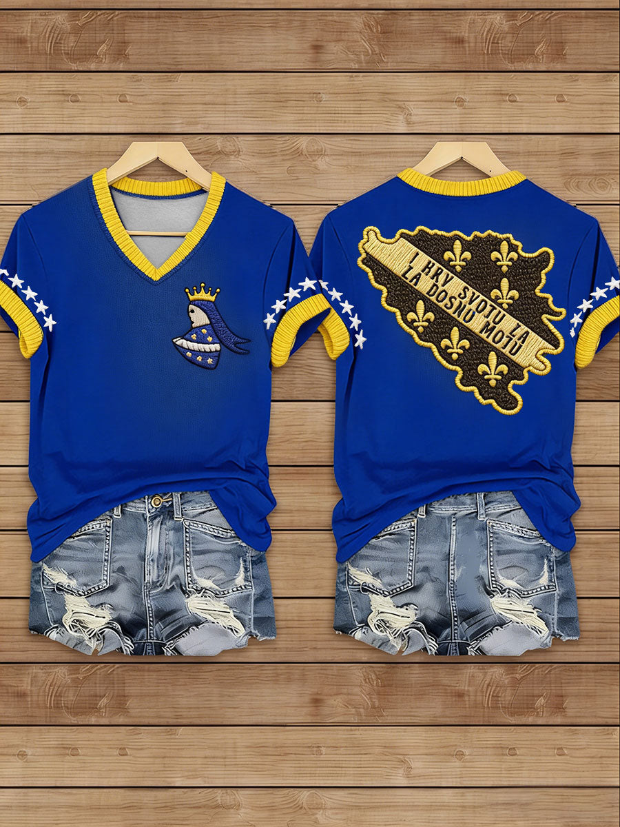 T-shirt imprimé pour femmes Bosnia Football Lover ZMAJEVI