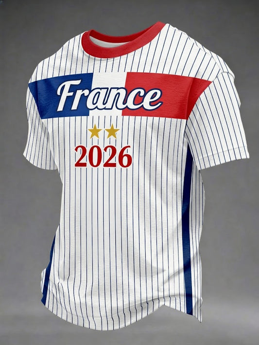T-shirt imprimé football français pour hommes