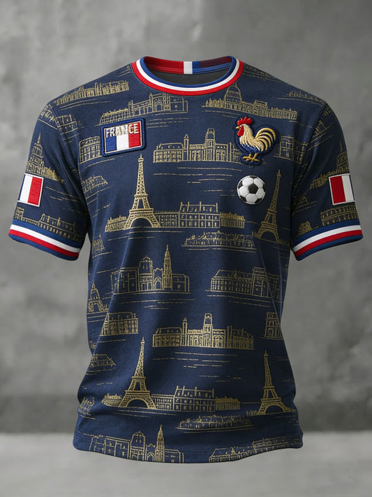 Rétro Français 2026 Soccer Fan Casual Art T-Shirt