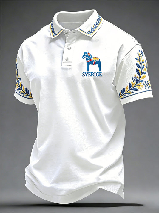 Haut décontracté Swedish Midsummer Print pour hommes
