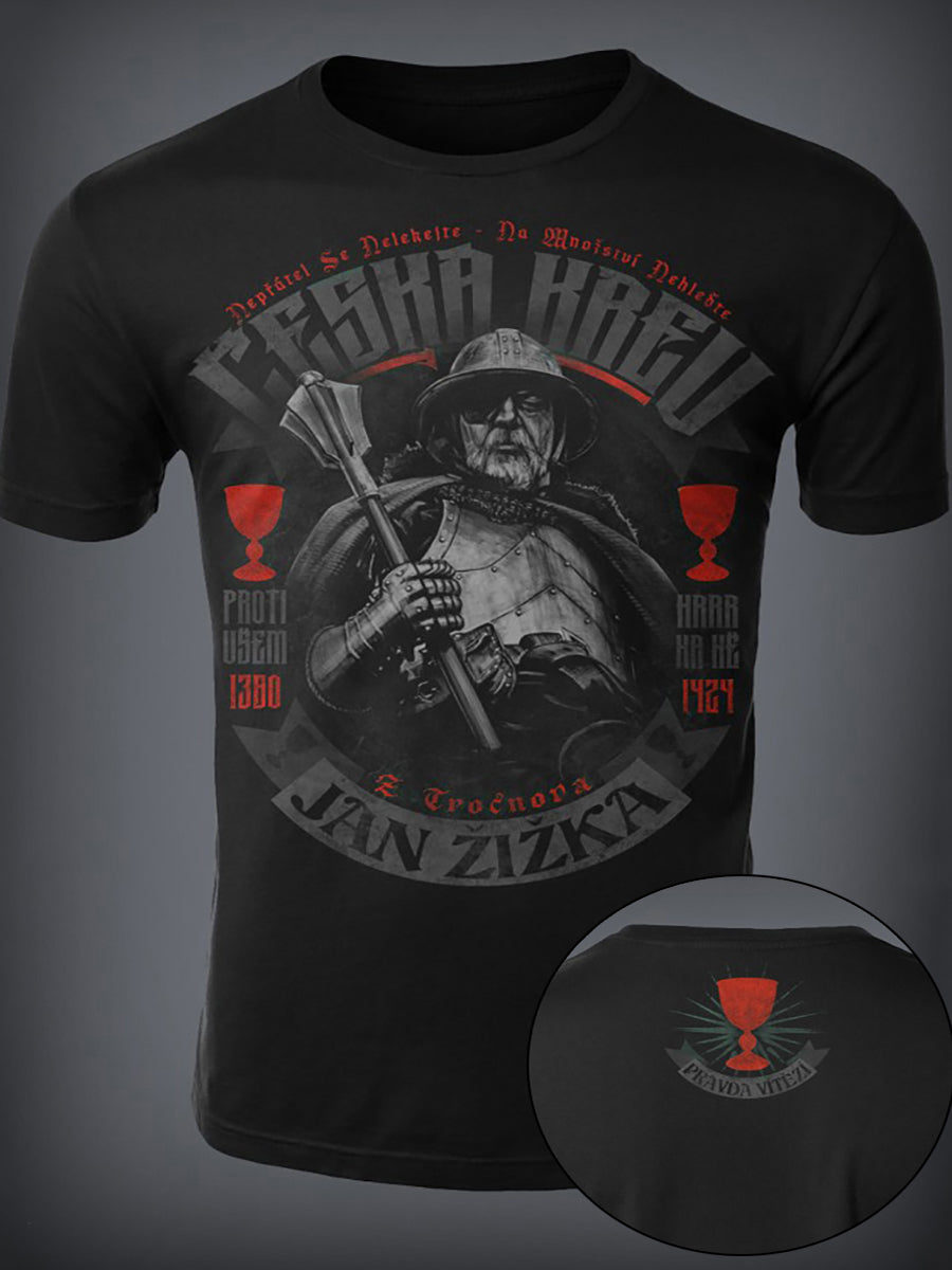 T-shirt manches courtes pour hommes à imprimé patriotique tchèque