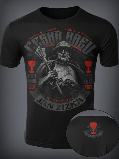 T-shirt manches courtes pour hommes à imprimé patriotique tchèque