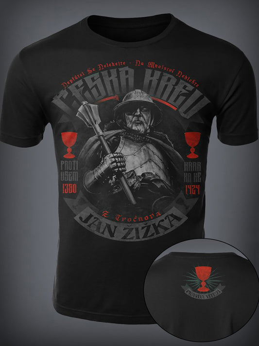T-shirt manches courtes pour hommes à imprimé patriotique tchèque